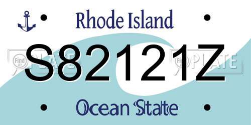 S82121Z Rhode Island License Plate