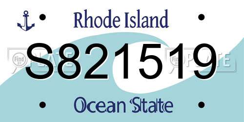 S821519 Rhode Island License Plate