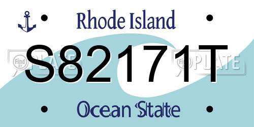 S82171T Rhode Island License Plate