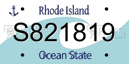 S821819 Rhode Island License Plate