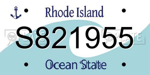 S821955 Rhode Island License Plate