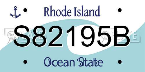 S82195B Rhode Island License Plate