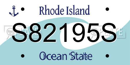 S82195S Rhode Island License Plate