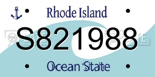 S821988 Rhode Island License Plate
