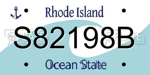 S82198B Rhode Island License Plate
