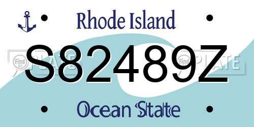 S82489Z Rhode Island License Plate