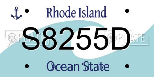 S8255D Rhode Island License Plate