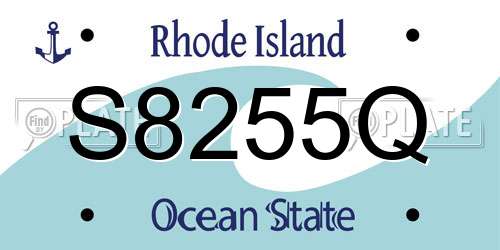 S8255Q Rhode Island License Plate