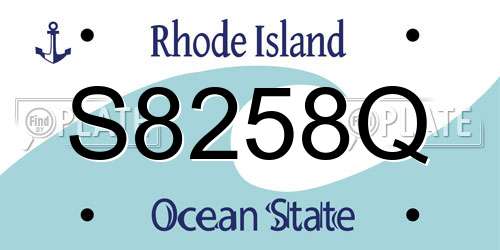 S8258Q Rhode Island License Plate