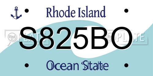 S825BO Rhode Island License Plate