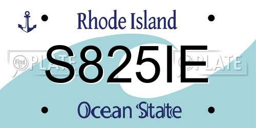 S825IE Rhode Island License Plate