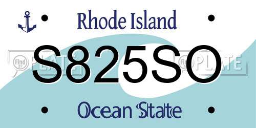 S825SO Rhode Island License Plate