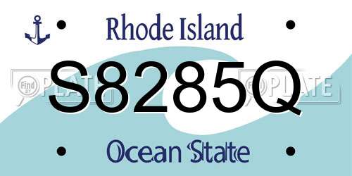 S8285Q Rhode Island License Plate