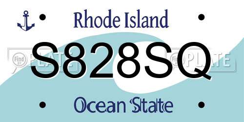 S828SQ Rhode Island License Plate