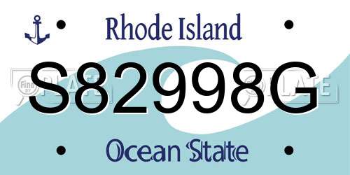 S82998G Rhode Island License Plate