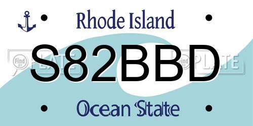 S82BBD Rhode Island License Plate