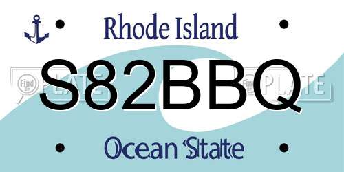S82BBQ Rhode Island License Plate