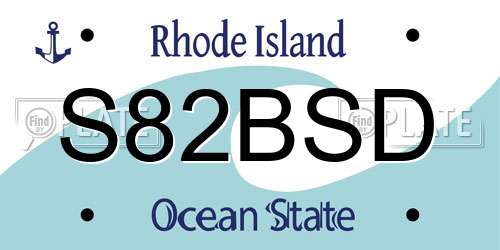S82BSD Rhode Island License Plate