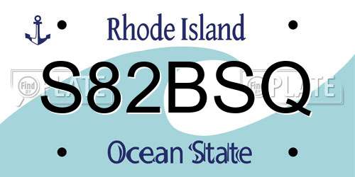 S82BSQ Rhode Island License Plate