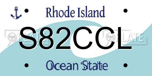 S82CCL Rhode Island License Plate