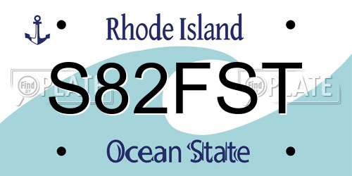 S82FST Rhode Island License Plate