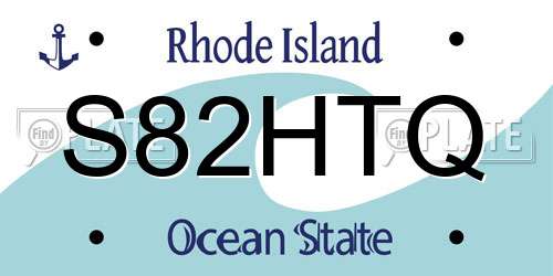 S82HTQ Rhode Island License Plate