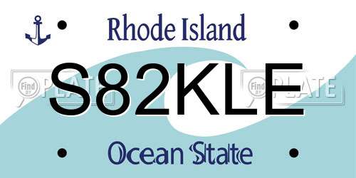 S82KLE Rhode Island License Plate