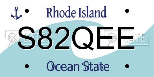 S82QEE Rhode Island License Plate