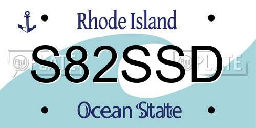 S82SSD Rhode Island License Plate