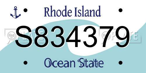 S834379 Rhode Island License Plate
