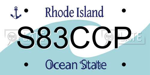 S83CCP Rhode Island License Plate