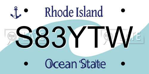 S83YTW Rhode Island License Plate
