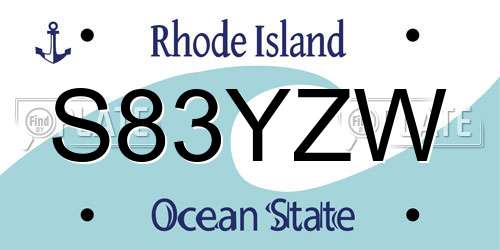 S83YZW Rhode Island License Plate