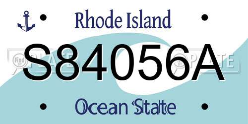 S84056A Rhode Island License Plate