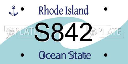 S842 Rhode Island License Plate