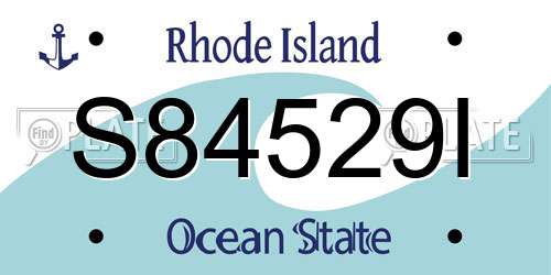 S84529I Rhode Island License Plate