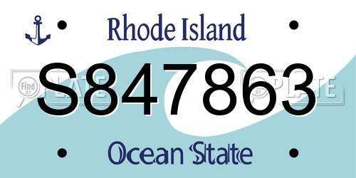 S847863 Rhode Island License Plate