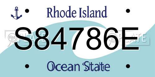 S84786E Rhode Island License Plate