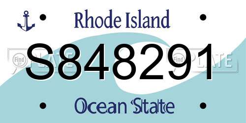 S848291 Rhode Island License Plate