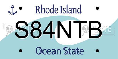 S84NTB Rhode Island License Plate