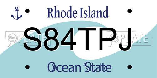 S84TPJ Rhode Island License Plate