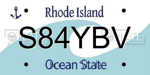 S84YBV Rhode Island License Plate