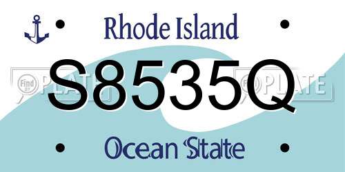 S8535Q Rhode Island License Plate