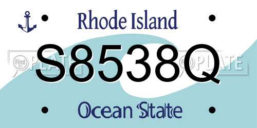 S8538Q Rhode Island License Plate