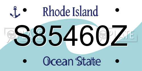 S85460Z Rhode Island License Plate