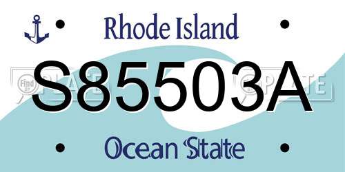 S85503A Rhode Island License Plate