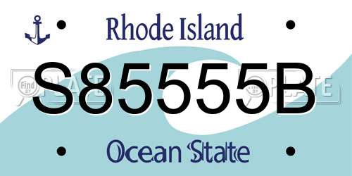 S85555B Rhode Island License Plate