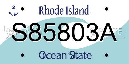S85803A Rhode Island License Plate