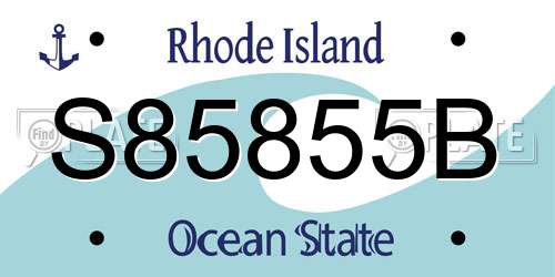 S85855B Rhode Island License Plate
