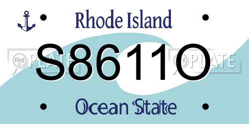 S8611O Rhode Island License Plate